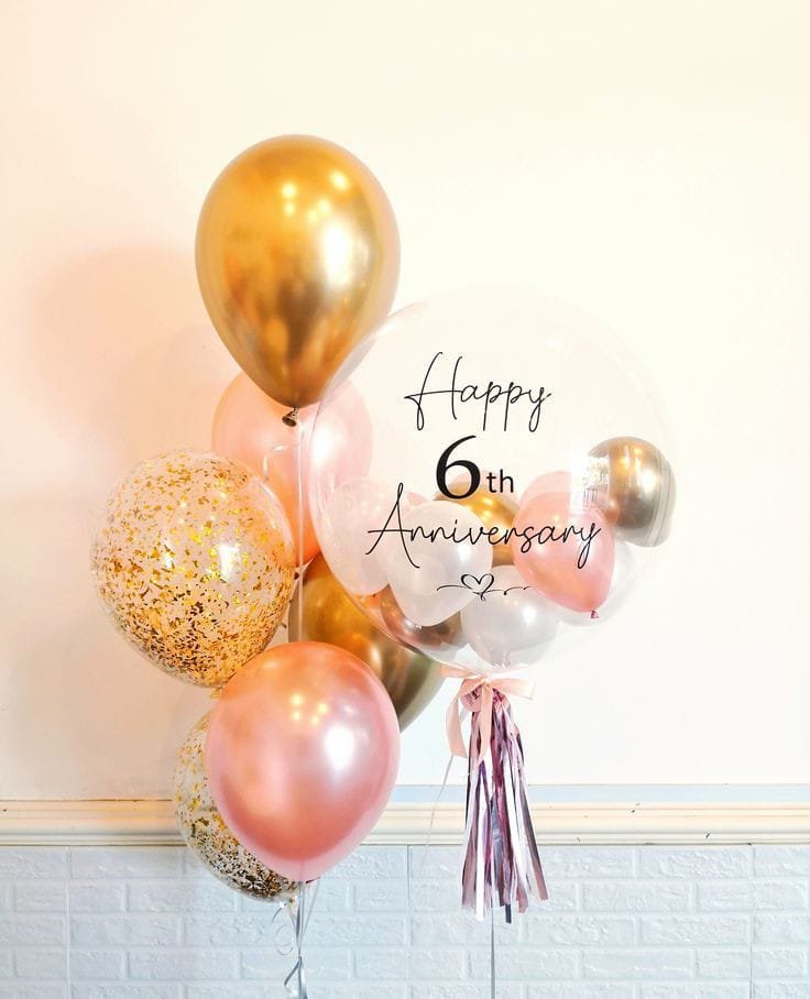 6th Anniversary Balloons Bouquet