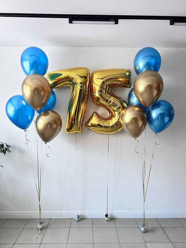 75th Birthday Balloons Bouquet