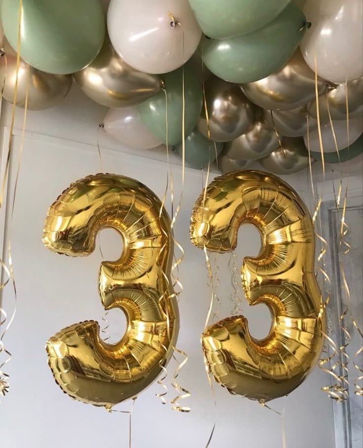 33th Birthday Balloons Setup